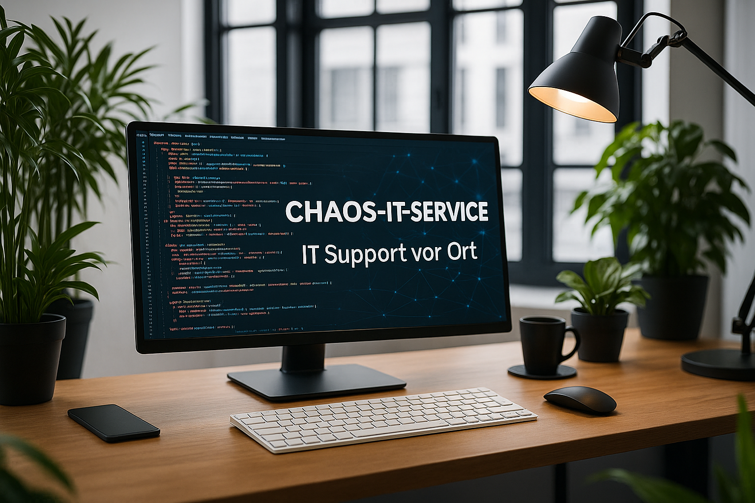 Moderner Arbeitsplatz (neutraler Header)